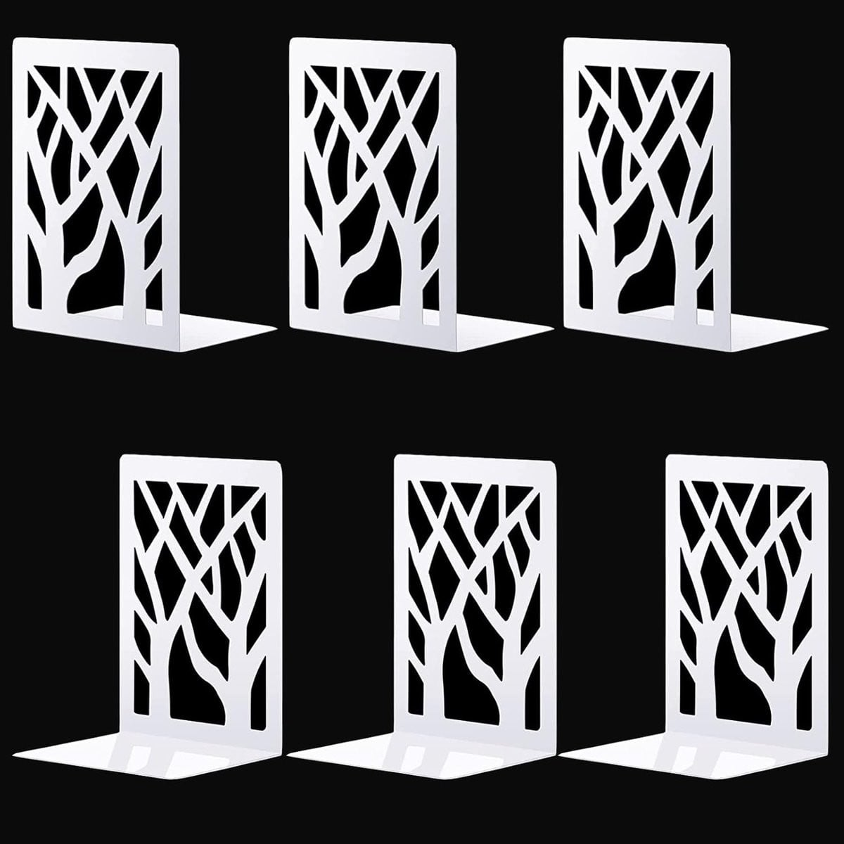 Boom Design Boekensteunen Set - Decoratieve Boekenhouders - Wit - 3 Paar