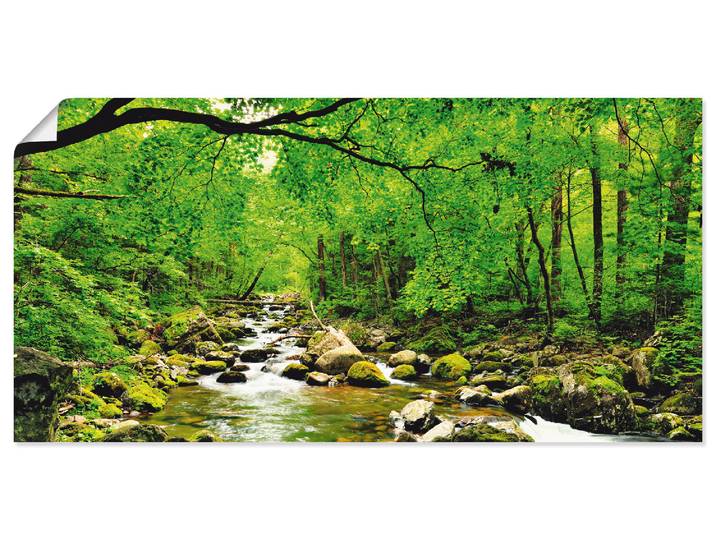 Wandbild ARTLAND Herbstwald Fluss Smolny , grün (farbe bild(er): grün), B:100cm H:50cm, Bilder, Wandbild, als Leinwandbild, Poster in verschied. Grössen