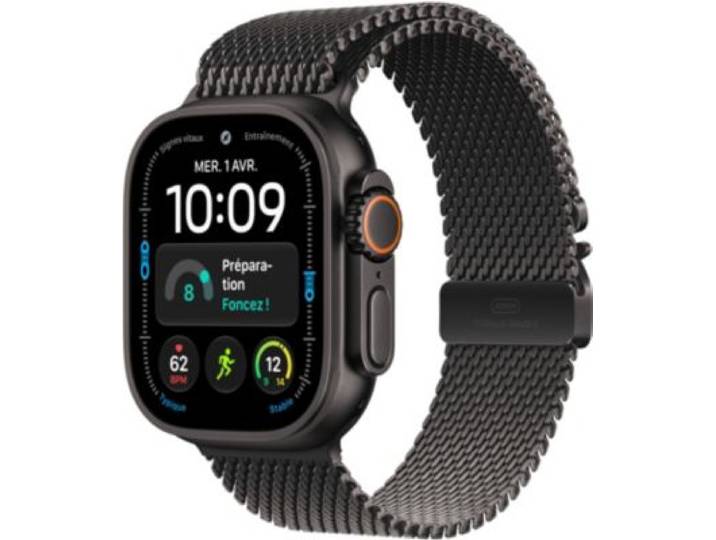 Apple Watch - Montre Connectée Ultra 4 49mm Tit Noir Milanais M Cell