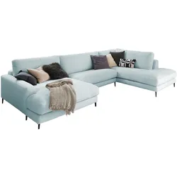 WOHNLANDSCHAFT CARA Hellblau Cord