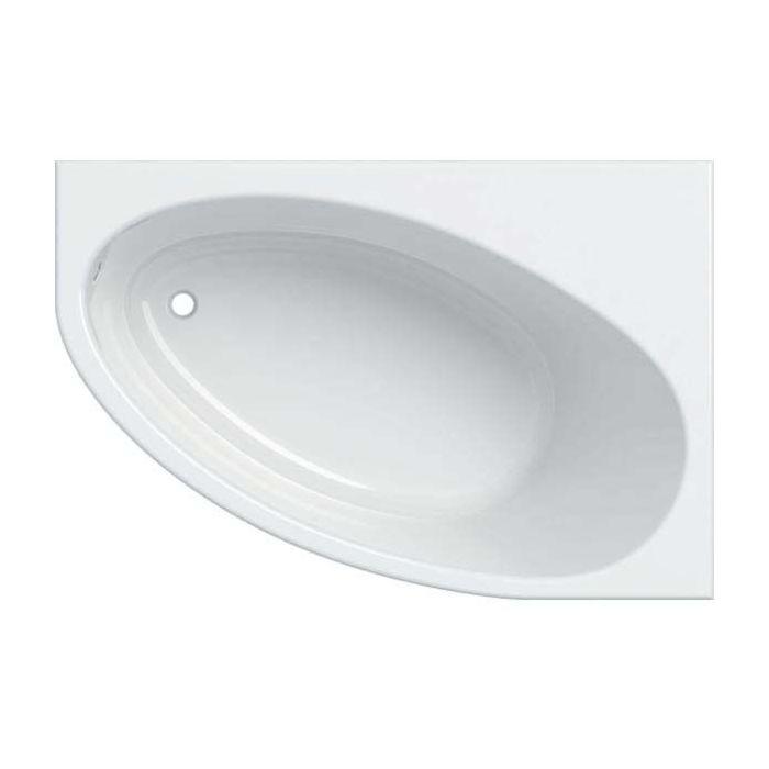 Geberit Renova Badewanne 657340000 150 x 100 cm, asymmetrisch, links, Abgang Fußende, weiß