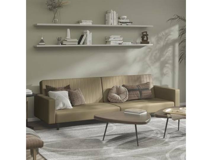 HEFZGDB Schlafsofa 2-Sitzer Cappuccino-Braun Kunstleder Bettgarnitur mit verstellbaren Rückenlehnen, strapazierfähig und schmutzabweisend für Wohnzimmer und Büro, Komfortables Sitz-