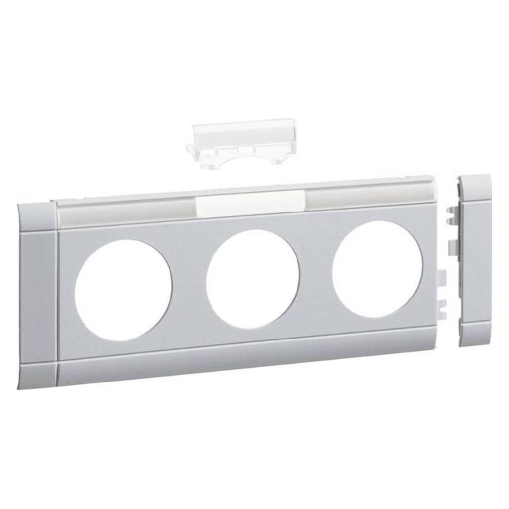 Hager GB08031LAN Blende 3-fach STD OT 80mm beschr alu (GB08031LAN)