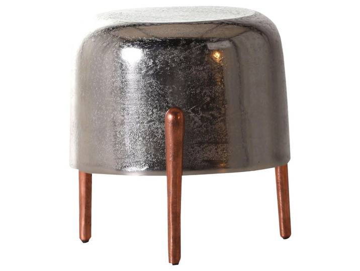 Beistelltisch, Silber, Metall, rund, Rundrohr, 34x36x34 cm, Wohnzimmer, Wohnzimmertische, Beistelltische, Beistelltische Metall