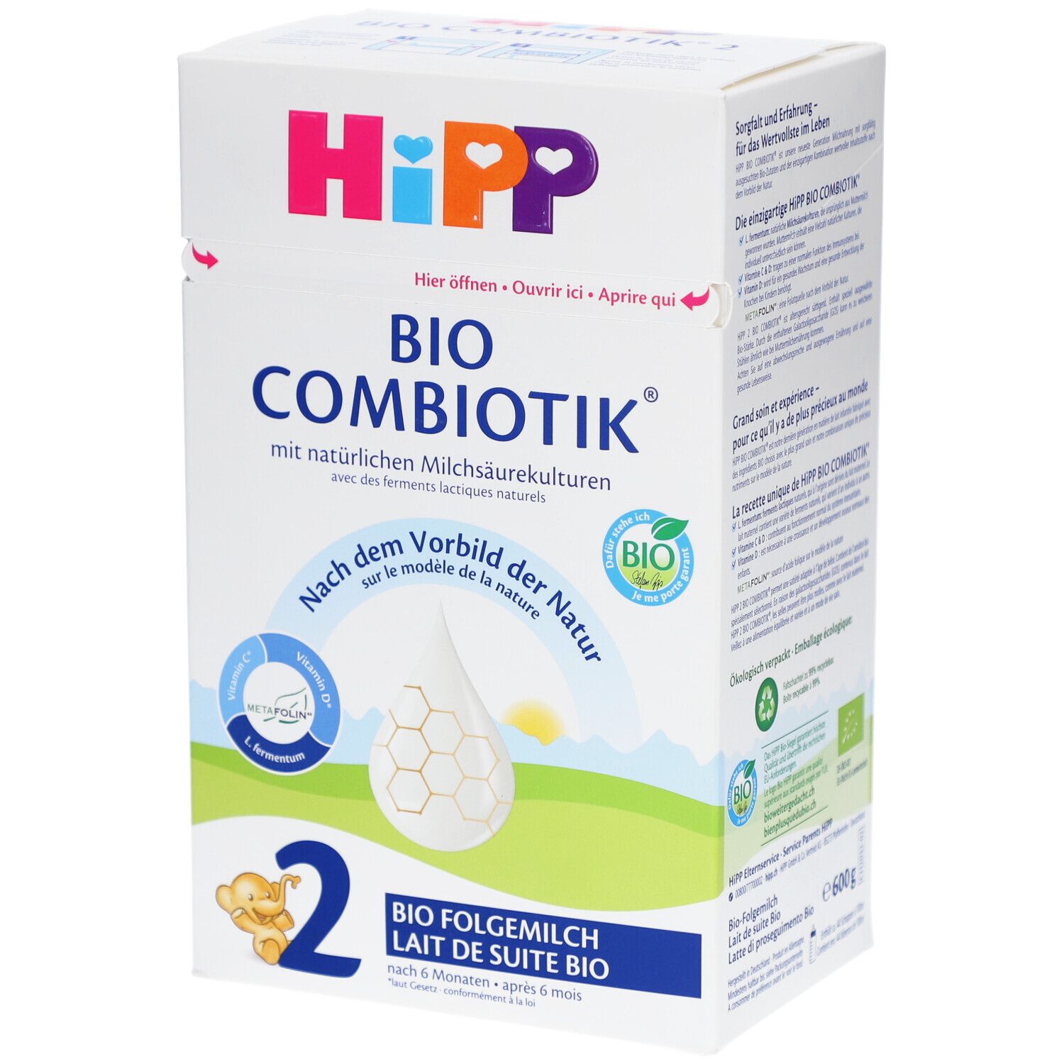 Hipp 2 Bio Combiotik 600 g Pulver