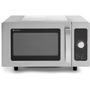 Hendi Mikrowelle 281352, 1000 Watt, silber, ohne Drehteller, 25 Liter Garraum