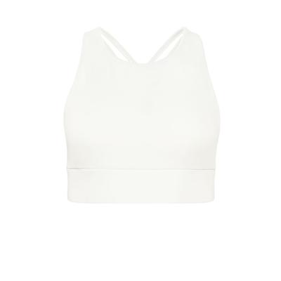 Sport-Bustier WINSHAPE "Functional Comfort Sport-BH SB103C", Damen, Gr. M, Normalgrößen, weiß (cream), 85% Polyester, 15% Elasthan, BHs, mit Rücken-Applikation