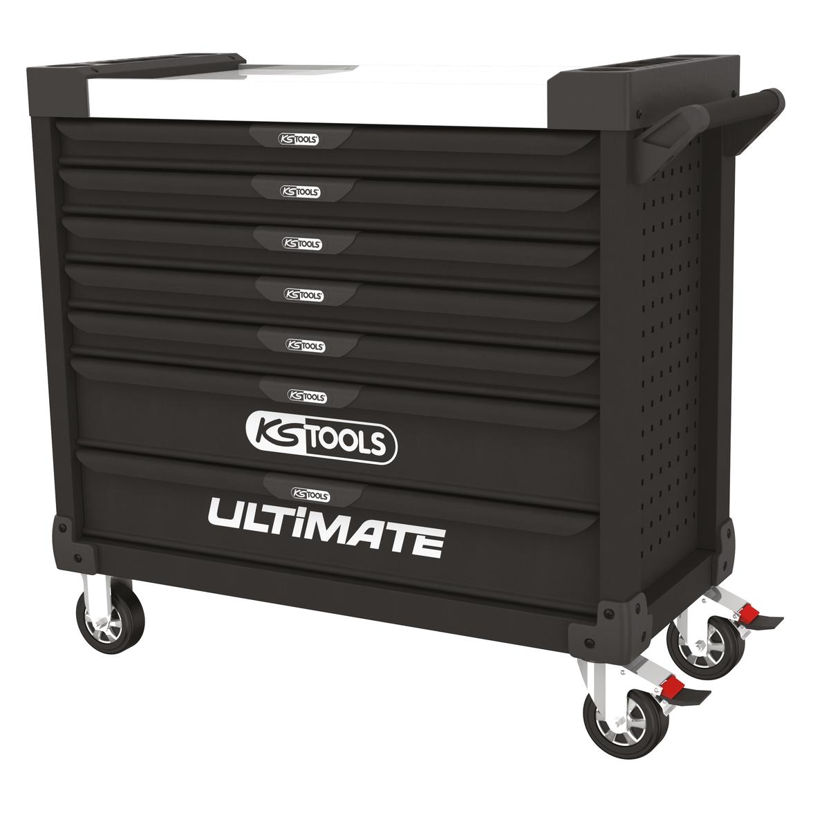 KS Tools Leerer Werkstattwagen ULTIMATE XL, schwarz, 7 Schubladen (825.0007)