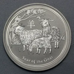 Silbermünze 10oz "Ziege" 2015 Lunar II – Year of the Goat (Australien)
