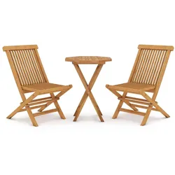vidaXL 3-tlg. Garten-Essgruppe Massivholz Teak