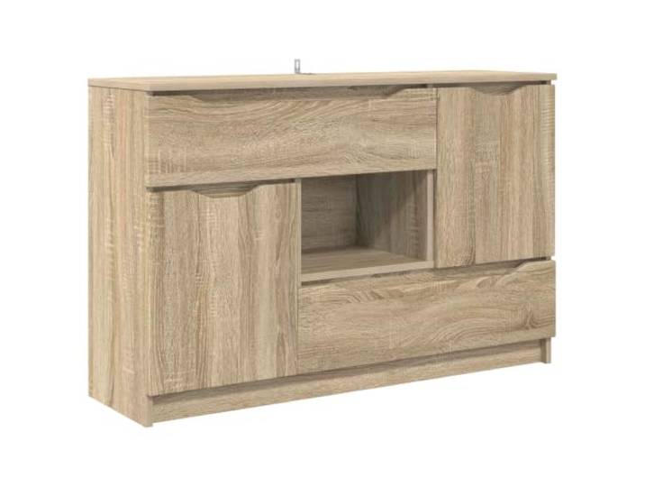 GFMGUEMV Sideboard Sonoma-Eiche 100x30x65,6 Holzwerkstoff Sideboard Sonoma-Eiche, Holzwerkstoff, Kugellager-Schubladen, Türanschläge, für Wohnzimmer Esszimmer