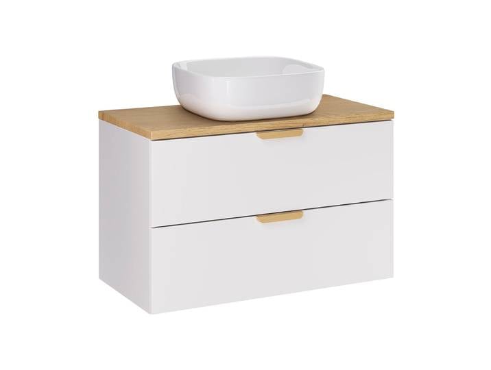 Meuble Simple Vasque 80cm Oria Blanc Mat