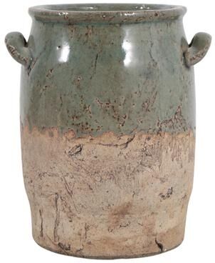 Sagebrook Home Ceramic Table Vase Rustic Handles Textured Artisan Decorative Accent