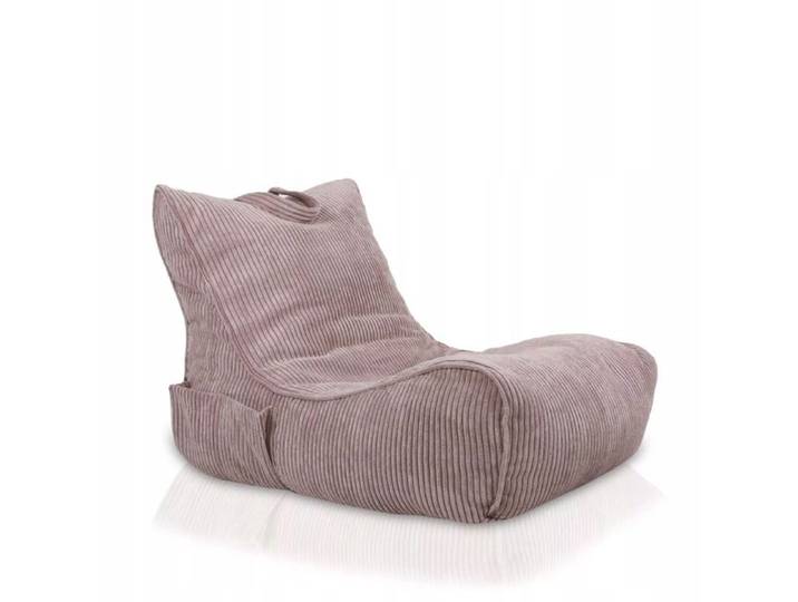Pouf Ecopuf Vintage Flavio en velours côtelé - Rose