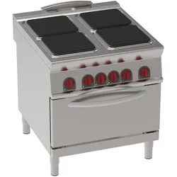 EURAST - Elektroherd mit 4 viereckigen kochplatten 1 statischer elektrischer ofen gn 2/1 - 800x900x900 mm - 21300 W 400/3V - 34730613