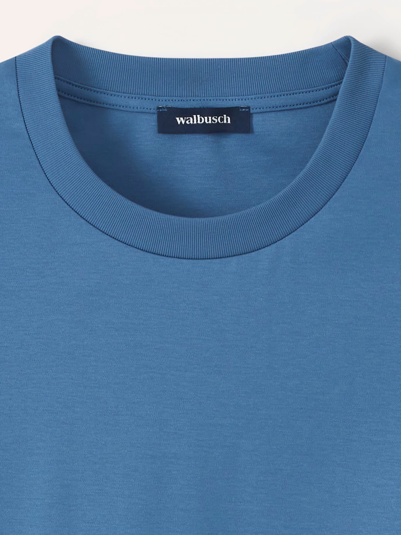 Walbusch Premium T-Shirt, normale Größen, Farbe Blau, 52, mercerisiertes Baumwollgarn seidiger Griff Herren