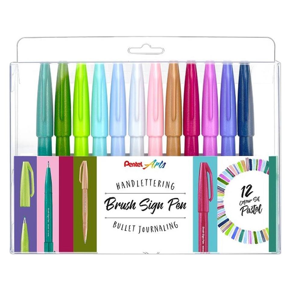 Pentel 12 Pastel SES15C-12 Brush-Pen-Set farbsortiert (12x) (SES15C-12)