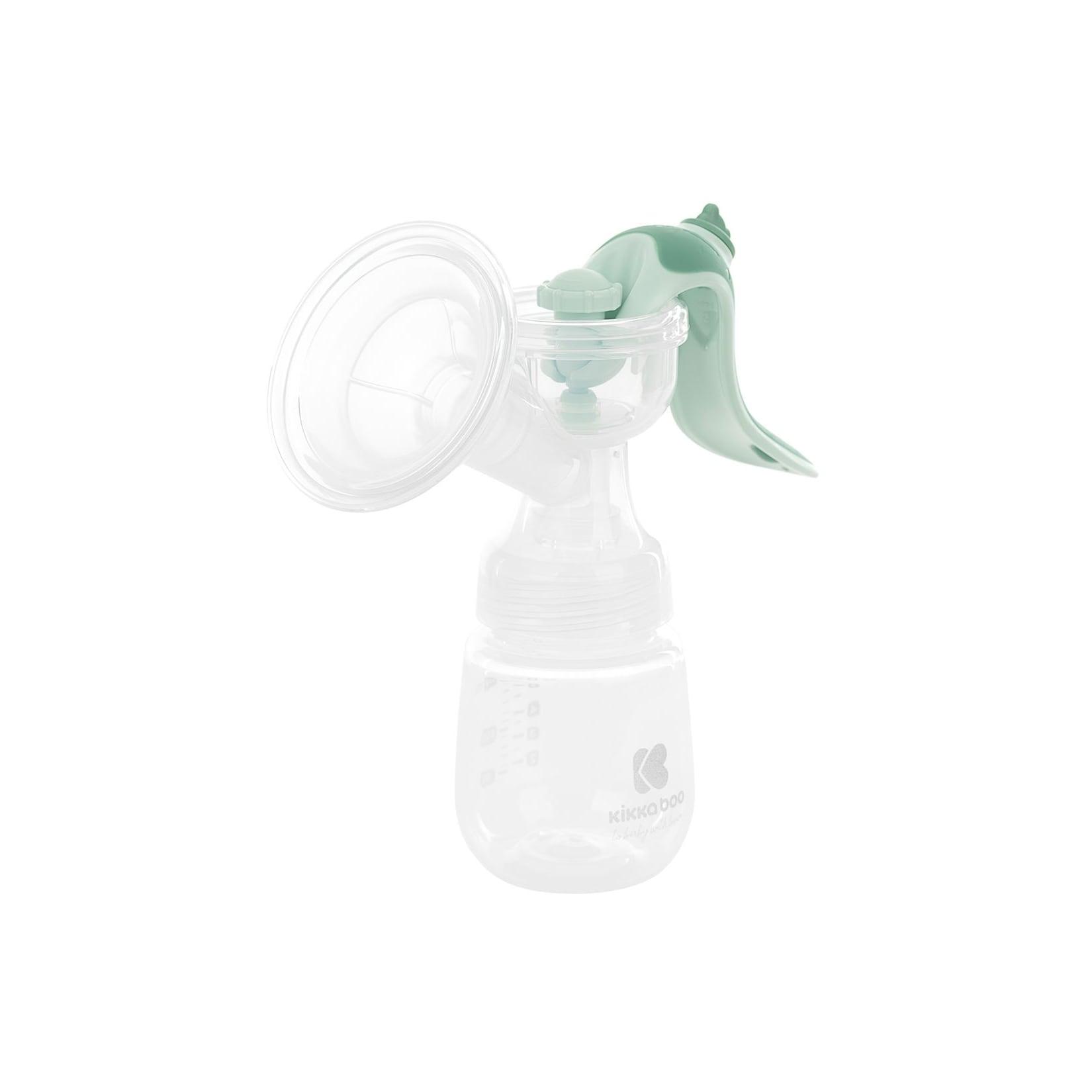 Kikkaboo Milchpumpe manuell Elsie, 180 ml Flasche, Silikonsauger Gruppe 0+ hellgrün