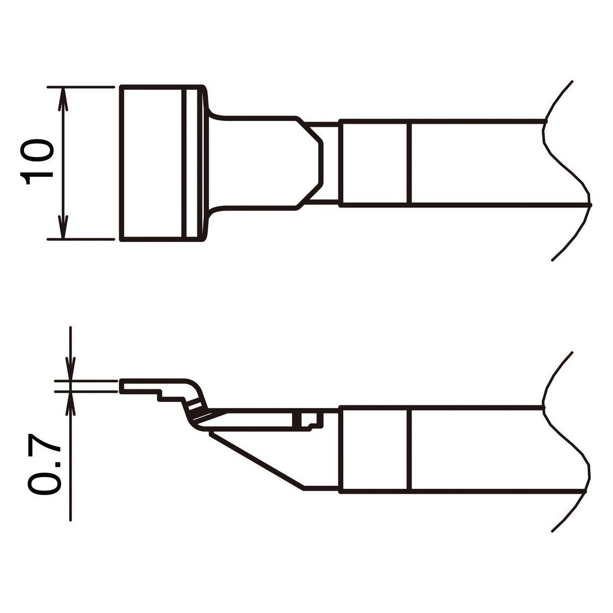 Hakko T51-L10 Aktiv-Lötspitze Format SOP 10L (Lötspitze) (T51-L10)