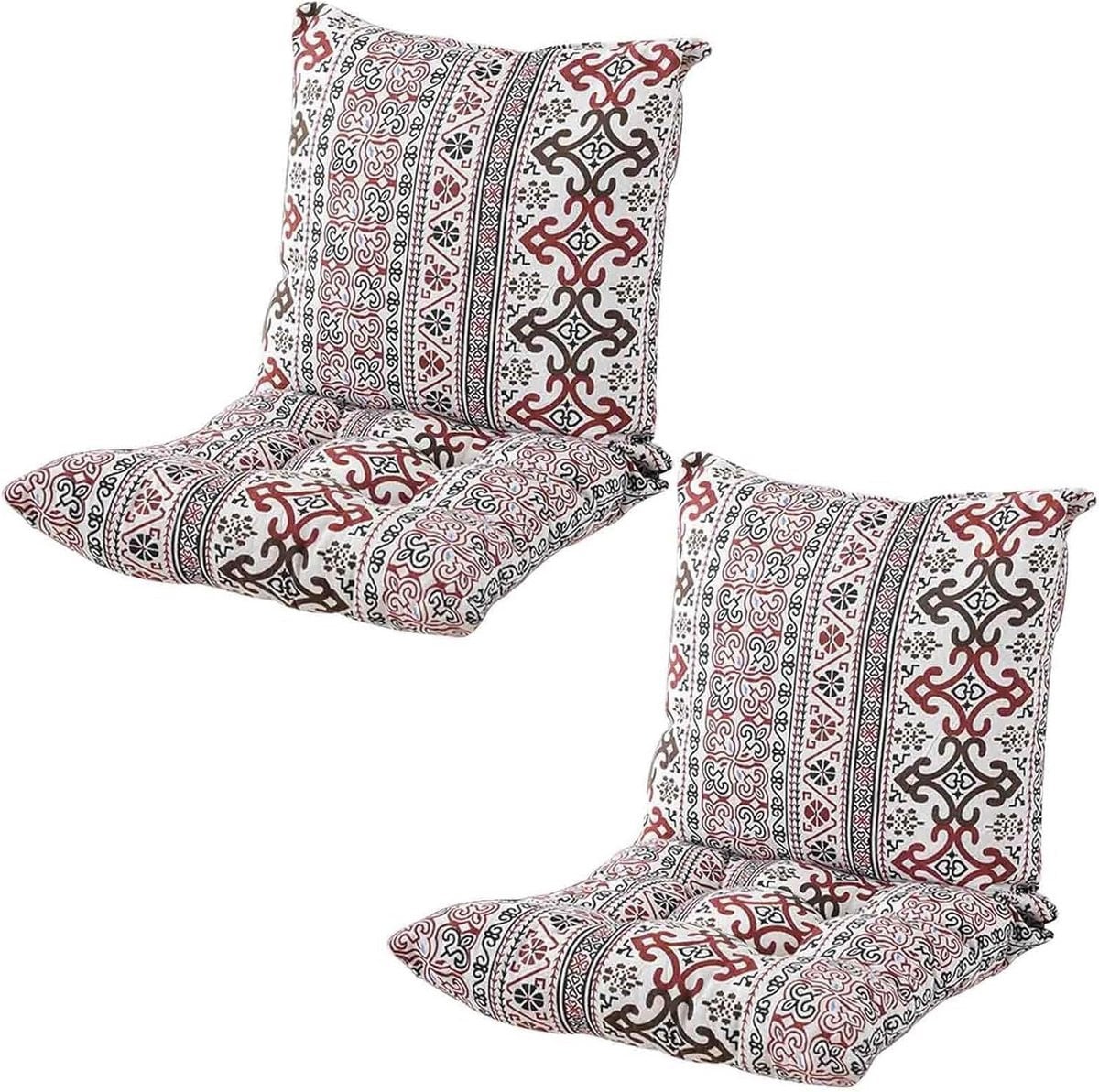 Comfortabel stoelkussen met rugleuning en bevestigingsbanden - 45 x 45 cm