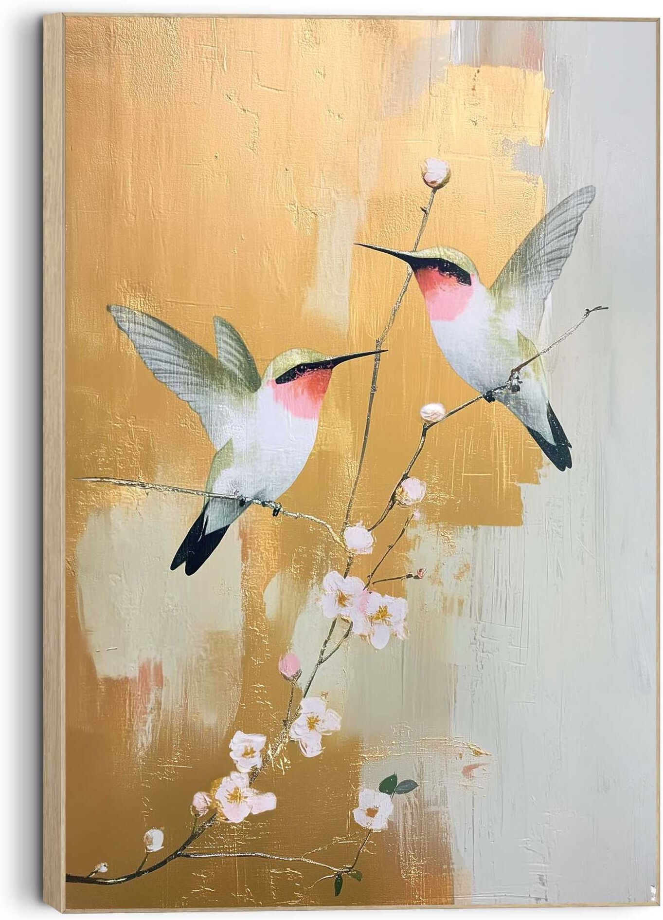 Reinders! Wandbild REINDERS "Subtiler Flug", gold (farbe bild(er): gold), Bilder, B/H/T: 90cm x 60cm x 3cm, Tiere, 1 Stk., MDF, Wandbild, Wohnzimmer - Gold - MDF - Tiere - 90x60 cm, B:90cm H:60cm T:3cm