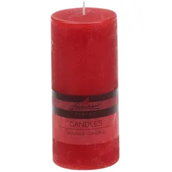 Stumpenkerze Raureif 15 cm Wachs Rot Rubin L (Large)