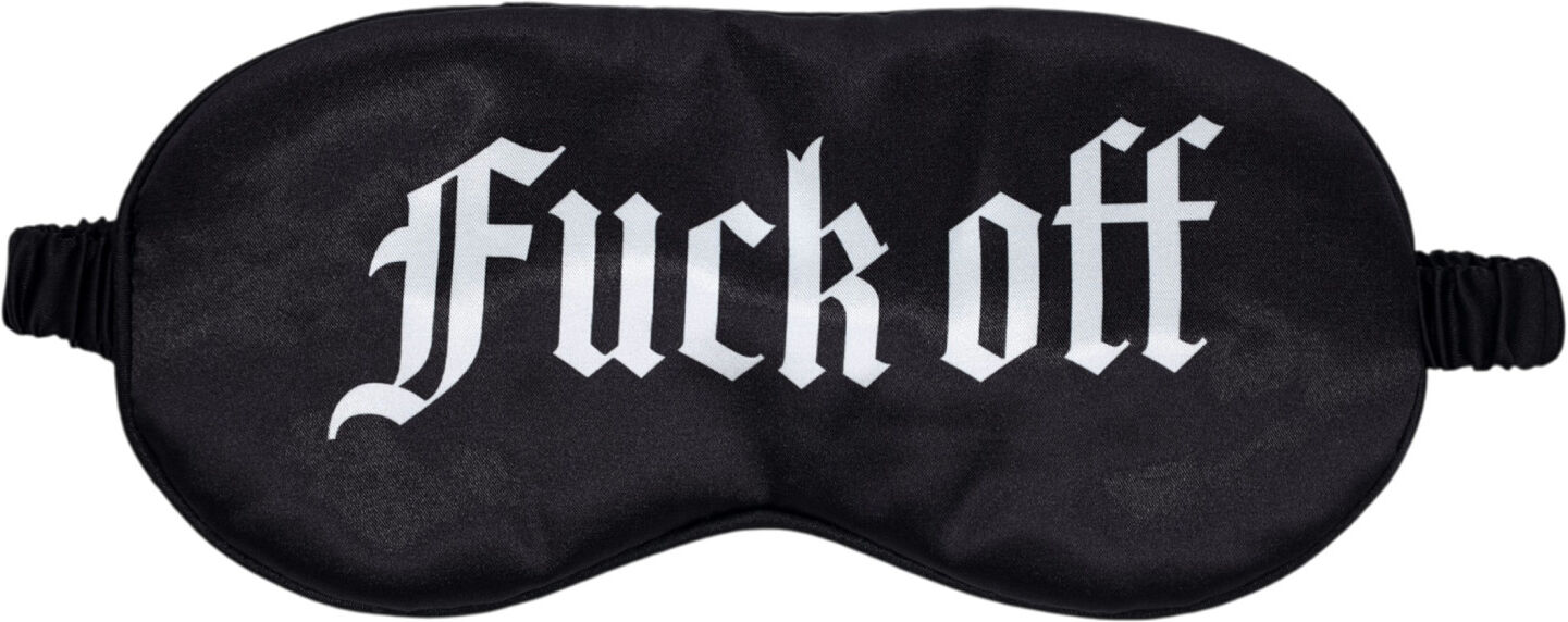 Ouch! - Satinøjenmaske Med Teksten "Fuck Off" (Sort)