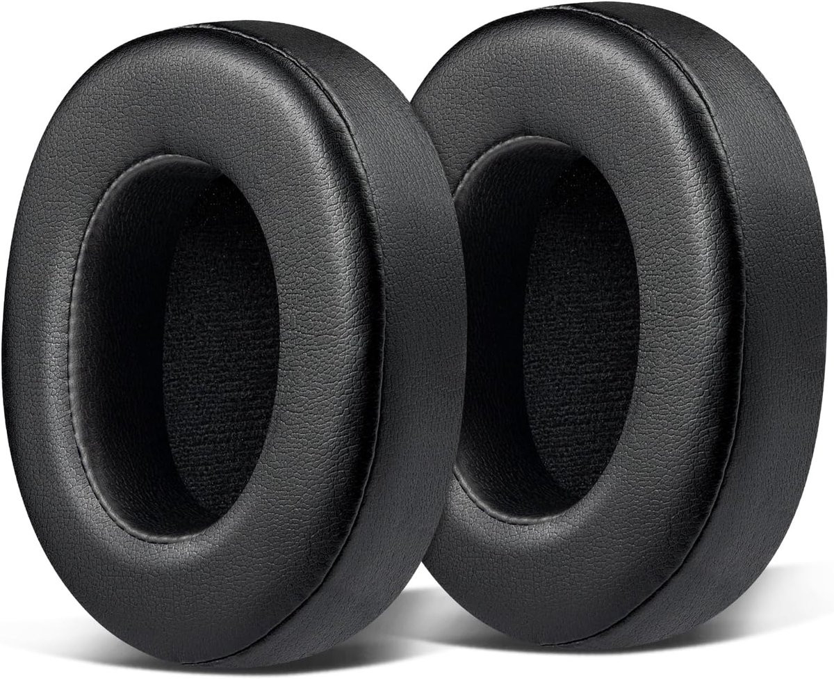 Lankey Sound 6S en Sound 9S draadloze over-ear koptelefoon oorkussens met zacht proteïneleer en schuim van hoge dichtheid, zwart