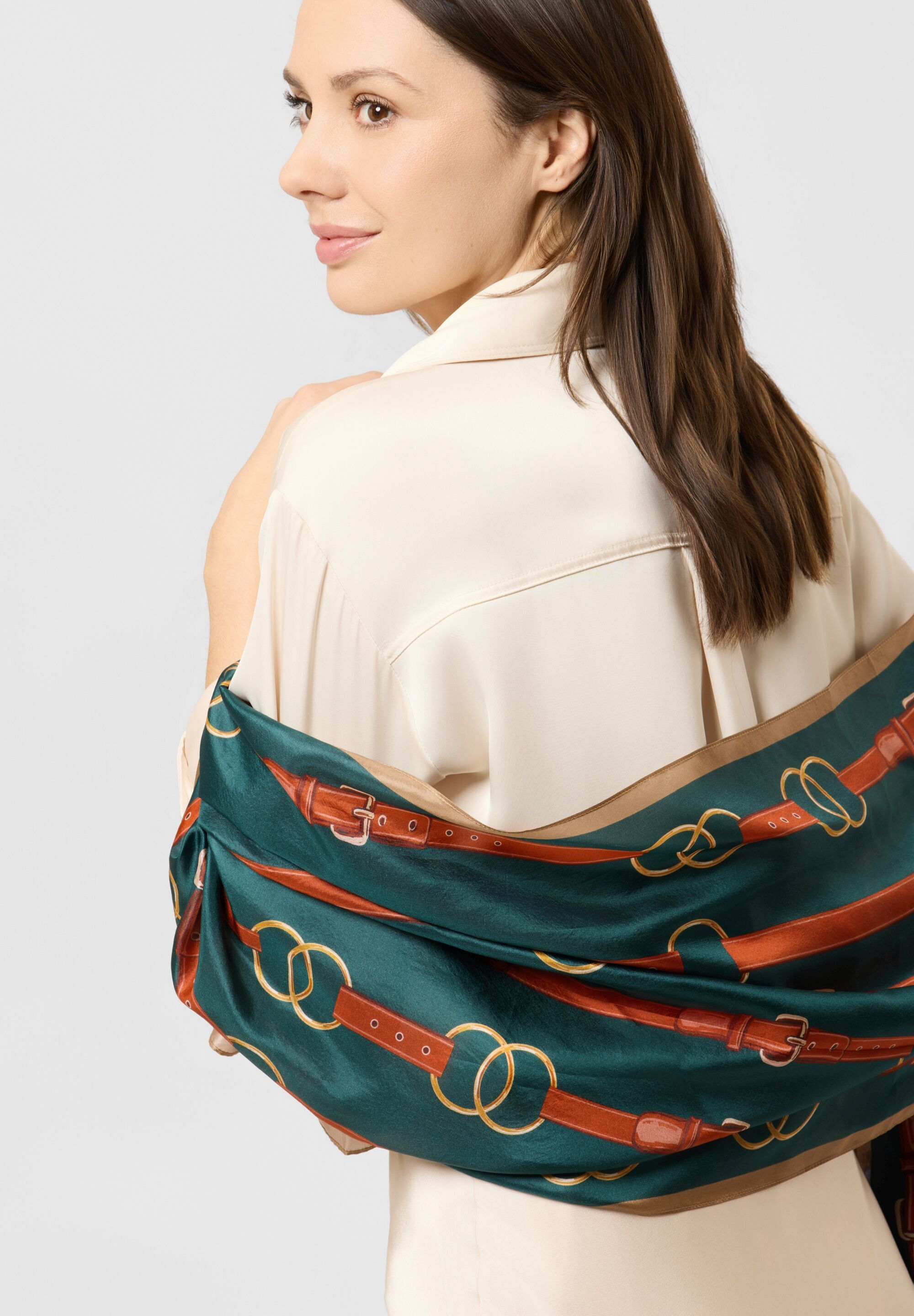 Modetuch CODELLO "Codello Schal", Damen, grün, Obermaterial: 100% Seide silk., Modetücher, aus Seide