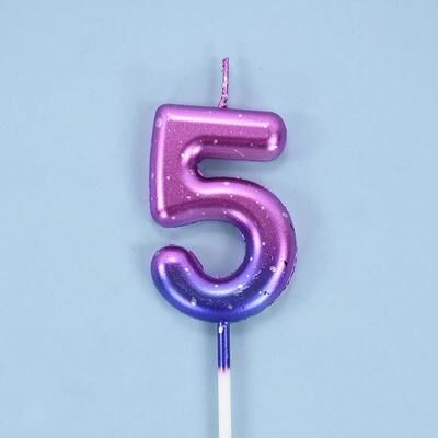 Uplift Treasures Gradient Glitter Number Birthday Candle Cake Topper a05