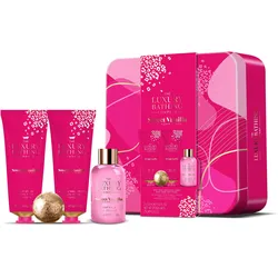 Grace Cole, Beauty Geschenkset, Körperpflege-Geschenkset in einer Dose Vanille-Mandel 4 Stück (Körperpflegeset)