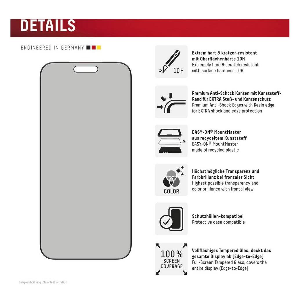 Displex Privacy Glass MountMaster (1 Stk., Apple iPhone 17 Pro Max) (02266)