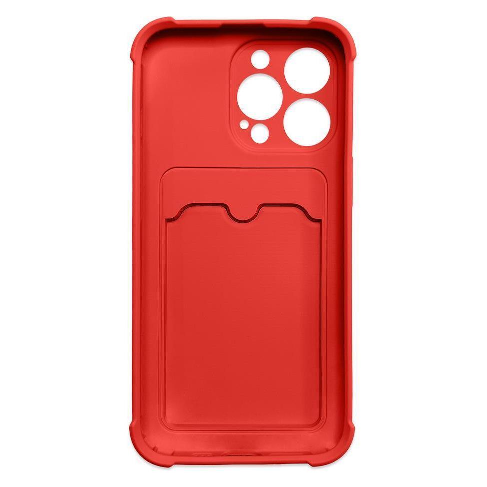 Hurtel Card Armor Case Pouch Cover für iPhone 13 Pro Card Wallet Silikon Air Bag Armor Red (Apple iPhone 13 Pro) (1404978613)