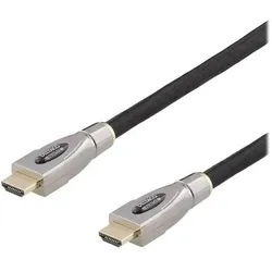 Deltaco HDMI ha-ha/Aktiv/Tyg/20m Premium High Speed/4k60Hz (20 m), Videokabel, Schwarz