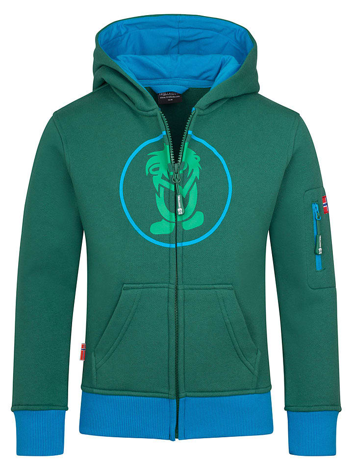 Trollkids Sweatjacke "Sortland" in Grün - 104