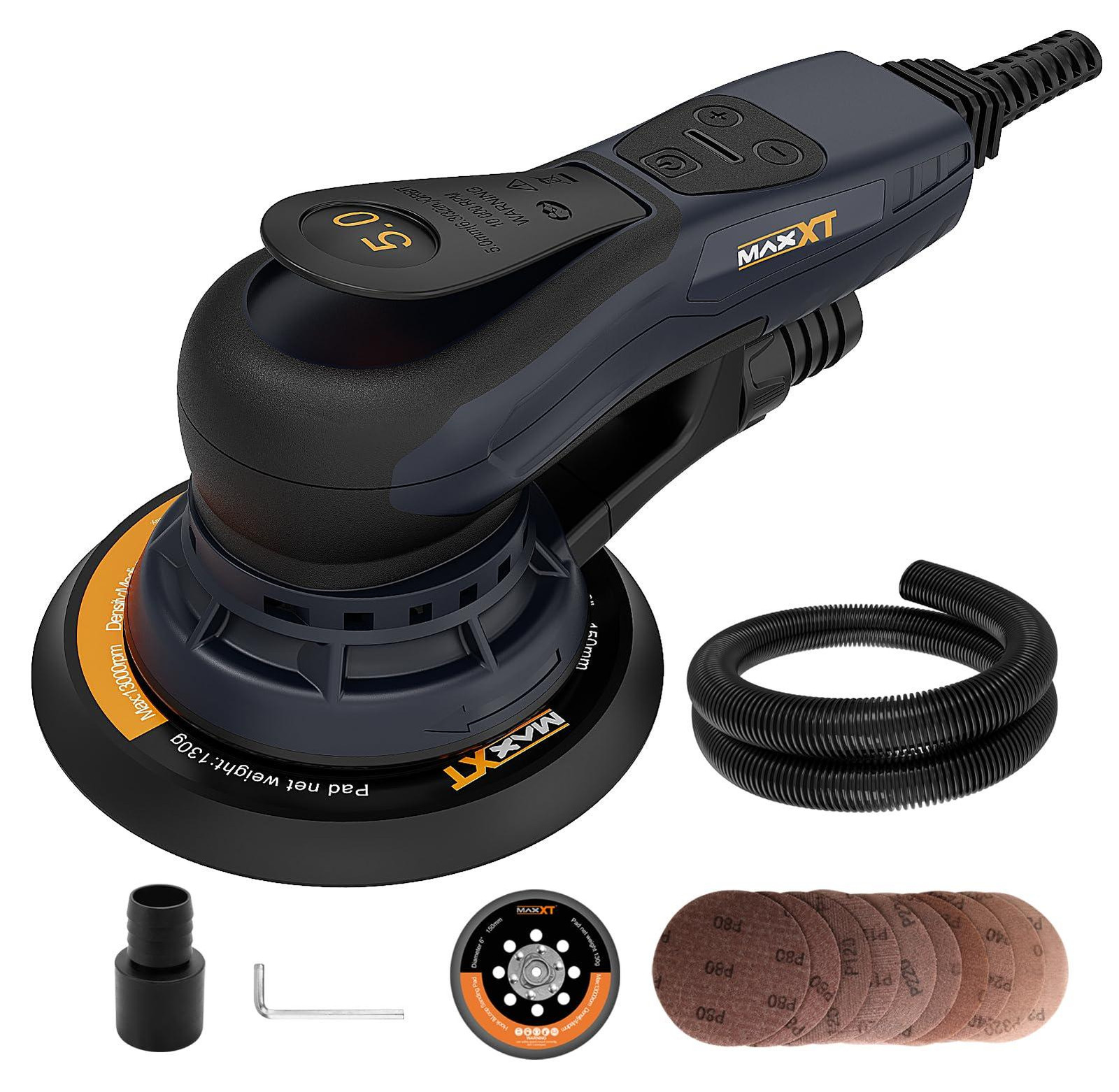 Selius Excenterschuurmachine 150 mm - Borstelloze motor - 350 W - Voor fijn schuren