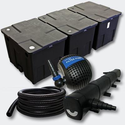 Helloshop26 - Set: 90000l Teichfiltration 72 Watt UVC Sterilisator Pumpe Schlauch 4216468