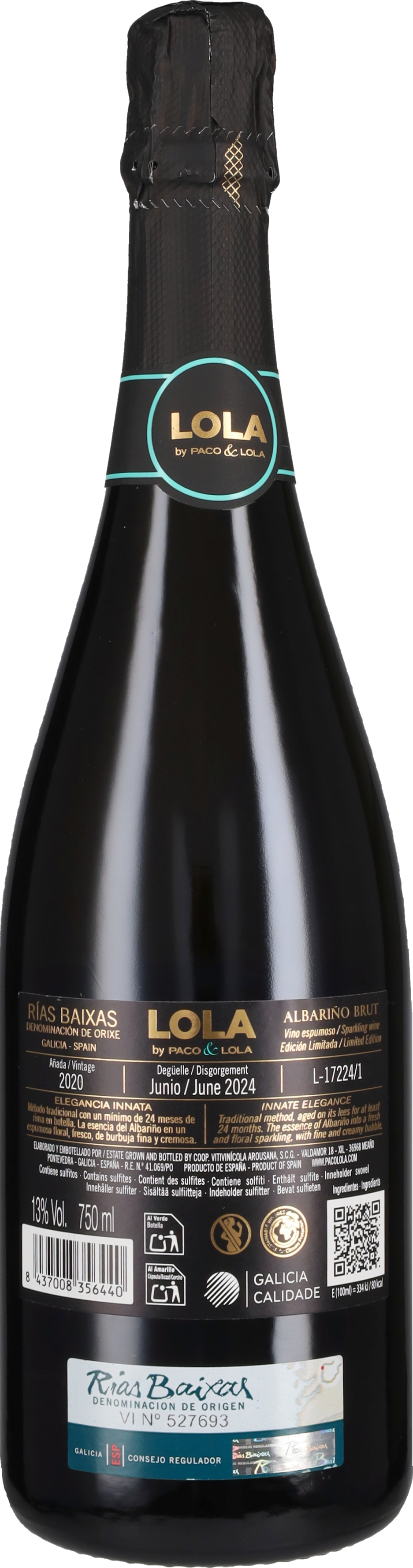 Spumante Metodo Classico Brut di Albarino '36 mesi' Paco & Lola 2020