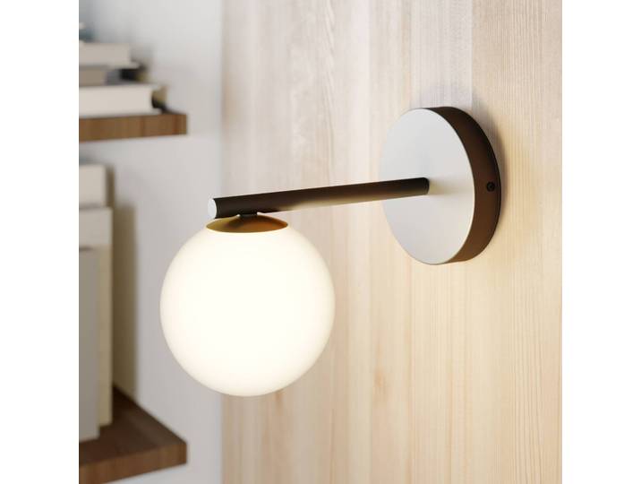 Wandleuchte Gama SIGMA, dimmbar, schwarz, für Wohn- / Esszimmer, Metall, Modern, Kugellampe