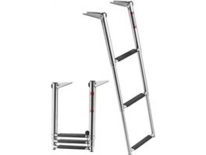 VEVOR Échelle de Bateau 3 Marches en Acier Inoxydable, Échelle de Baignade Télescopique et Pliante pour Bateau Hors-Bord, Ponton, Yacht et Piscine, Capacité de Charge 272,16 kg, Marches Antidérapantes