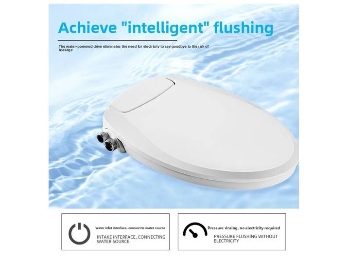 Couverture de bidet à eau chaude et froide, siège de toilette intelligent non électrique, accessoire de bidet pour l'hygiène féminine, avec réglage de la pression de l'eau