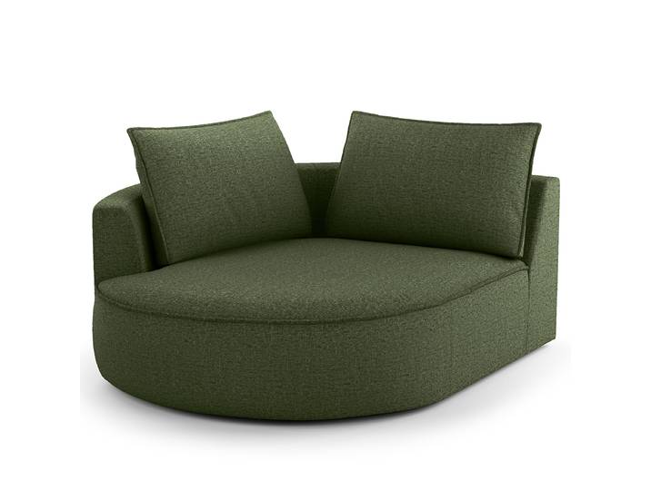 Modulottomane Grün/Moosgrün Chenille Buladi 126 x 154cm Ausrichtung links Glamour