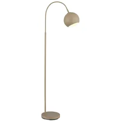 Stehleuchte Bogenstehlampe Stehlampe sandfarben Bogenlampe Wohnzimmer, Metall, 1x E27 Fassung, LxBxH 46x25x150 cm