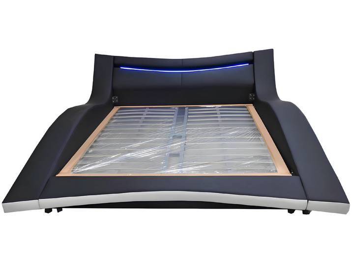 Xlmoebel Lederbett Luxus Doppelbett aus gepolstertem Leder in modernem Design (Doppelbett, Bett LB8854), Hergestellt in Europa