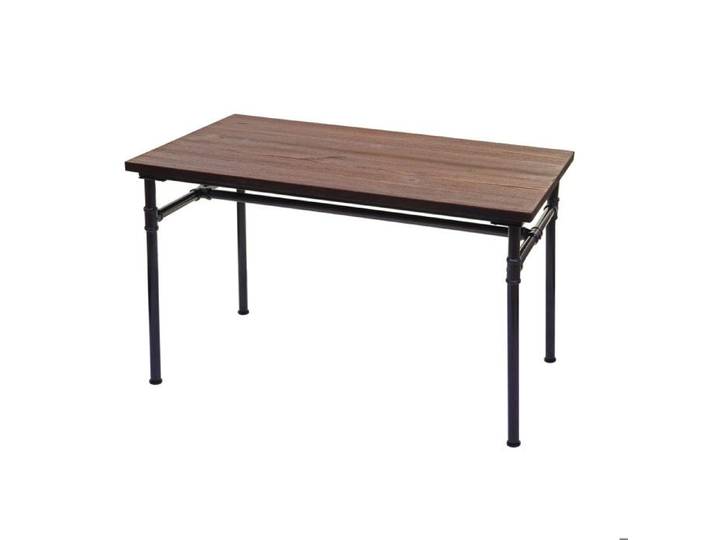 Table pour salle à manger HWC-H10b bar gastronomie bois d'orme standards MVG noir-marron 120x70 cm