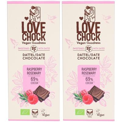 Lovechock Date Chocolate Raspberry Rosemary 2x 2x70 g