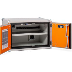 CEMO Akku-Ladeschrank Premium Plus 8/5, mit 9 Steckdosen, orange, (B/H/T) 89 x 52 x 66cm