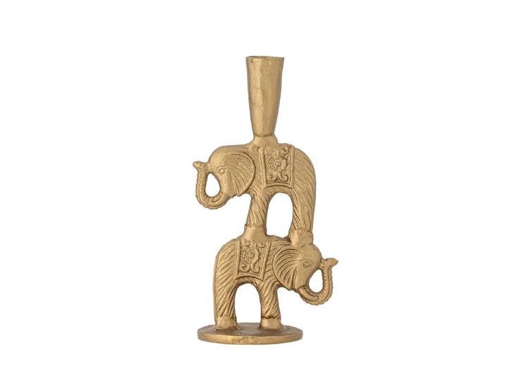 Kerzenhalter Indira – Aluminium in Messingoptik - Gold - Luxusbetten24