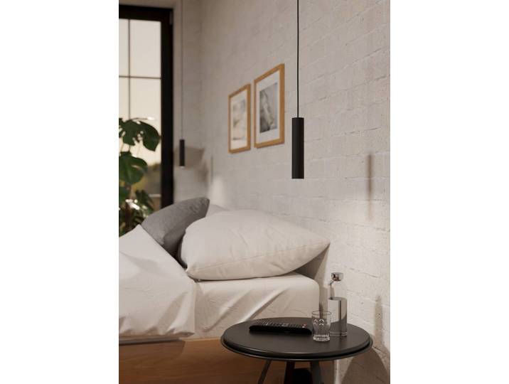 LED-Pendelleuchte Almudaina 4 x 110 x 4cm Schwarz Material: Metall Metallart: Stahl Oberfläche Metall: Lackiert LED LED-Platine
