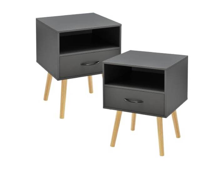 Helloshop26 2er Set Beistelltische Dunkelgrau 03_0009708
